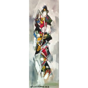 Mashkoor Raza, 12 x 36 Inch, Oil on Canvas, Abstract Painting, AC-MR-573